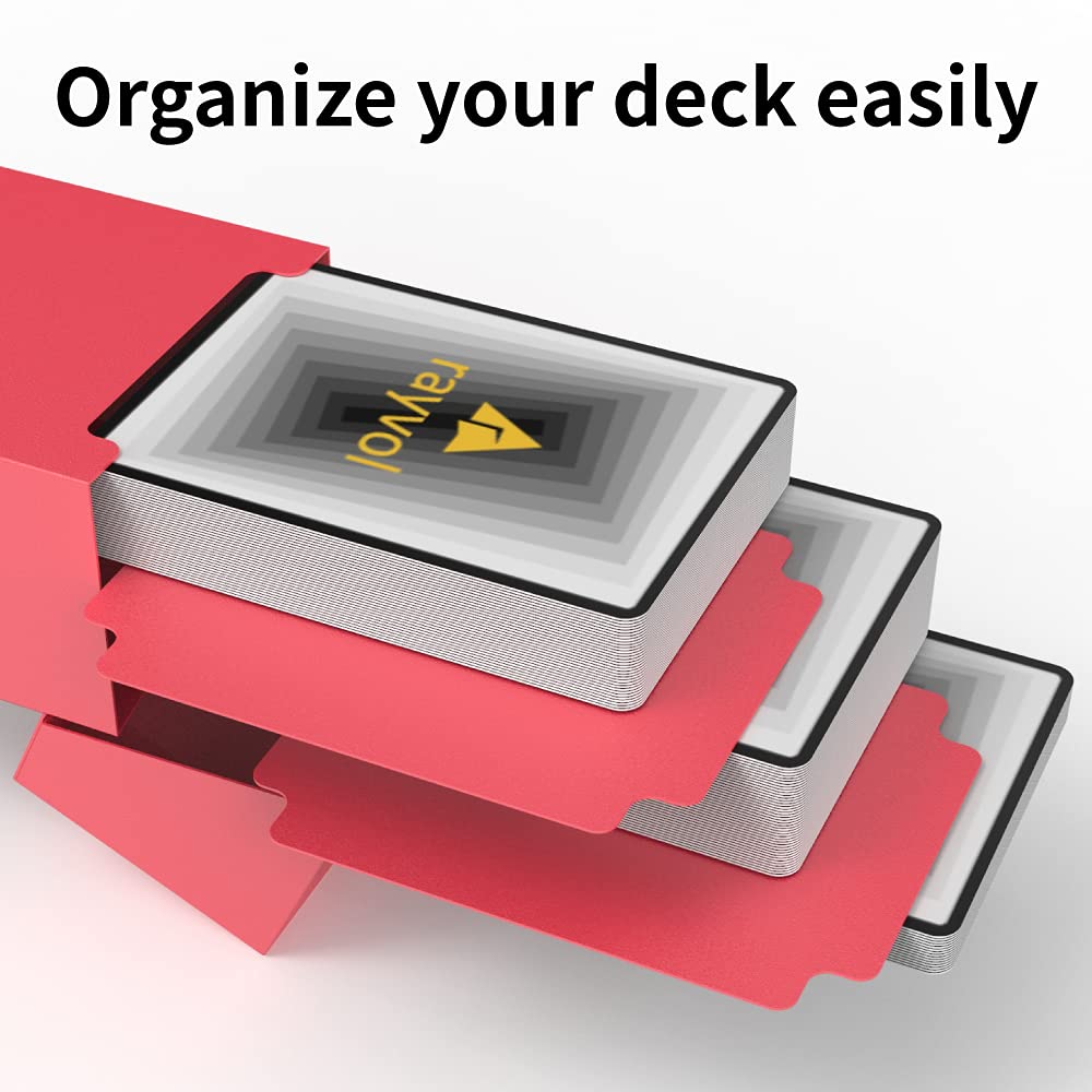 Rayvol 5 Card Deck Box With 2 Dividers/Box - Set Of 5 Card Boxes For Tcg (Blue, Red, Green, Black, White)