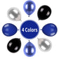 Paready Metallic Balloons Set - Blue, Black & Silver - Rubber Party Balloons for Kids & Adults - Birthday, Wedding, Baby Shower