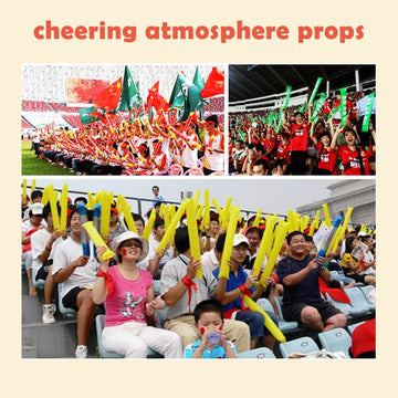 Hooshing 40Pcs Gold Bam Bam Thunder Sticks Cheerleading Plastic Clap Hands Outfit Inflatable Noisemakers For Cheering Basketball