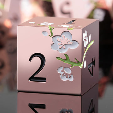 Metal Dice Set D&D, DNDND 7 PCS Flower Metallic DND Dice Set with Grogeous Gift Case for Dungeons and Dragon Tabletop Game (Gold