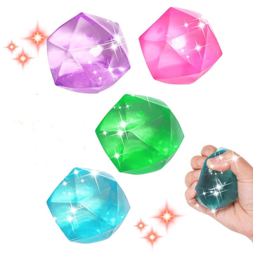 4pcs Masonry Ice Squishy Stress Balls-Stress Cube -Diamond Sugar Balls Slow Rise-Fidget Toy for Your Best Mellow and Chill - Han