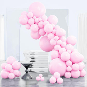 Partywoo Pastel Pink Balloons, 85 Pcs Pink Balloons Different Sizes Pack Of 18 Inch 12 Inch 10 Inch 5 Inch Baby Pink Balloons For Balloon Garland Balloon Arch As Birthday Party Decorations, Pink-Q05