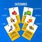 Study Key English Spanish Flash Cards - 300 Vocabulary Cards for Adults & Kids, Medium Size, Cardstock Material