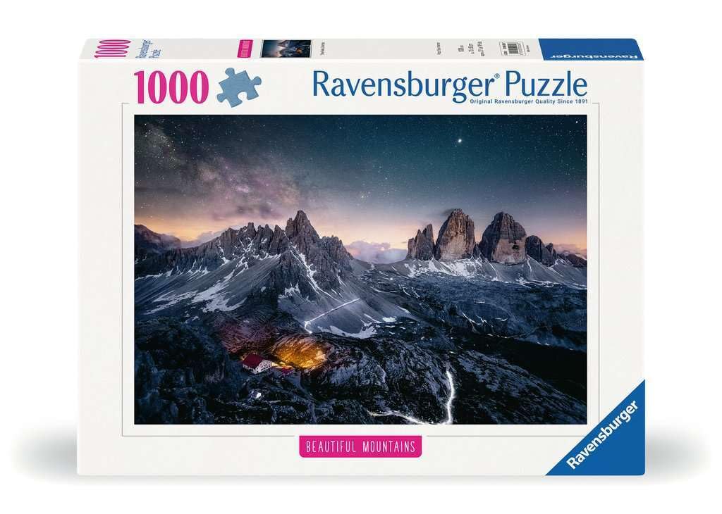 Ravensburger Beautiful Mountains - Three Peaks, Dolomites - 1000 Piece Jigsaw Puzzle | Breathtaking Alpine Landscape | Softclick