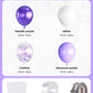 Purple And White Balloons,12Inch 60Pcs Pastel Purple Balloons With Confetti Balloons,Lavender Lilac Balloons For Mother'S Day/Bi