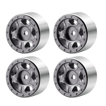 RCLIONS 4pcs Aluminum Alloy 1'' Micro Beadlock Wheels Rims for All 1/24 Scale Axial SCX24 RC Crawler Car Upgrades Accessories