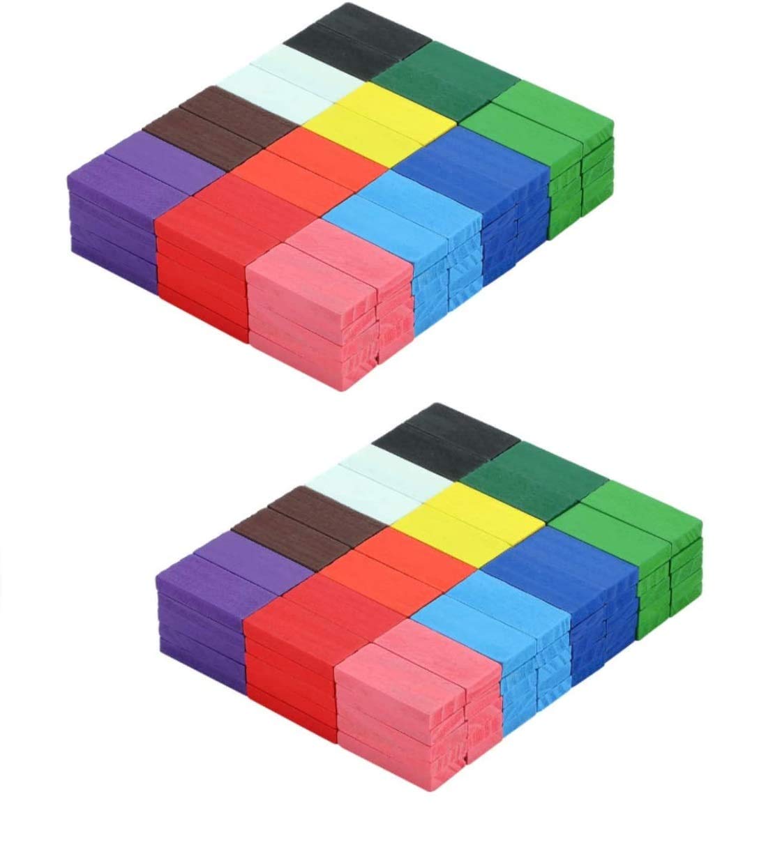 Authfort Colorful Wooden Blocks Set, Boys And Girls Game Educational Play Building And Stacking Toy 12 Color (240 Pieces)