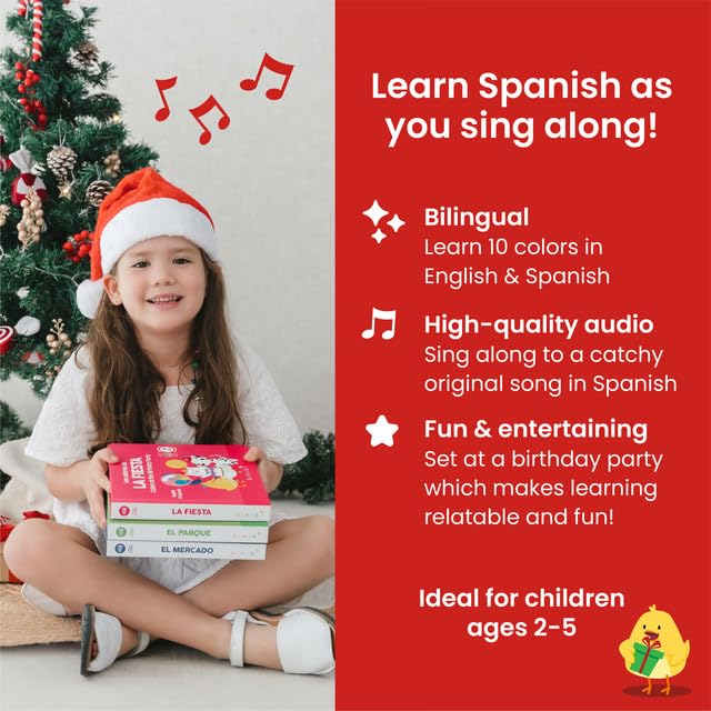 Binibi Spanish Musical Book Colors At The Birthday Party | Spanish Learning For Kids | Bilingual Children'S Book | Bilingual Book For Babies & Toddlers 1-3 | Libro En Español Para Bebés
