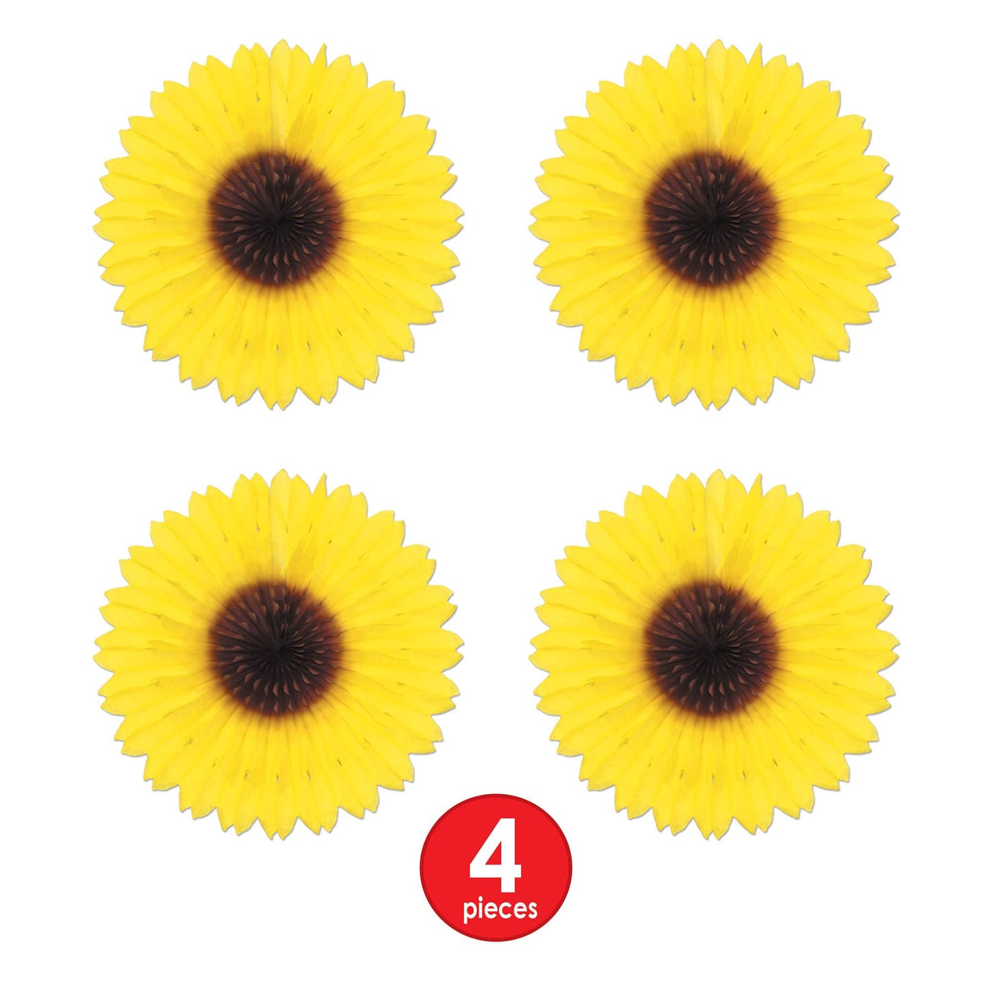 Beistle Sunflower Fan Pack of 4