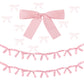 Trandraft 2 Pcs Pink Bow Garland Banner 16.4 FT Bow Party Decortions for Girls Pink Bow Ribbon Banner Bow Birthday Baby Shower D