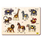 Yay Play Educational Toys For 3 Year Old  Wooden Animals Pegboard Knob Puzzle | Durable, Vivid Print Shape Puzzles For Kids For