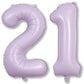 Light Purple Number 21 Balloons For Her, 40 Inch Pastel Lavender Foil Number 2 & 1 Balloons For Women, 21St Birthday Balloons Fo