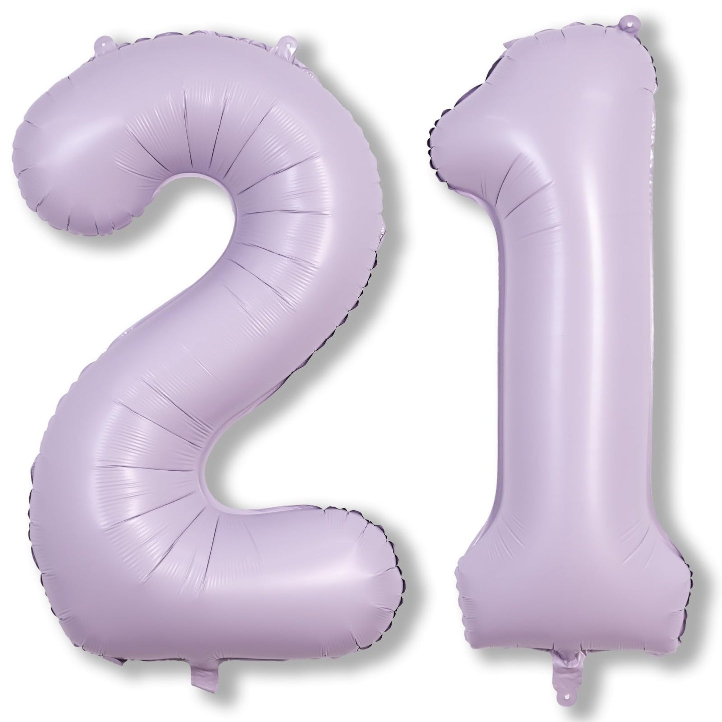 Light Purple Number 21 Balloons For Her, 40 Inch Pastel Lavender Foil Number 2 & 1 Balloons For Women, 21St Birthday Balloons Fo