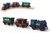 Battery Operated Train For Wooden Track, 3Pcs Train Toy Set For 3 4 5+Years Old Boy Girl Toddlers, Motorized Train Accessories Electric Train Compatible With Thomas & Friends, Brio And Chuggington