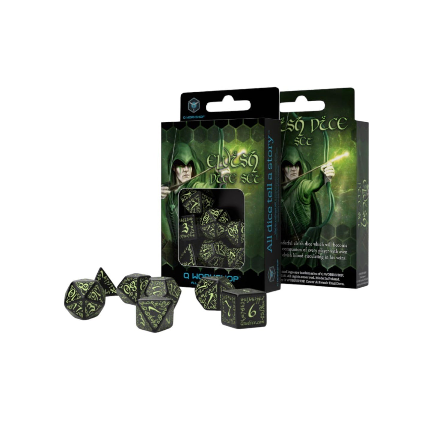 Elvish Dice Black/Glow-In-The-Dark (7) Board Game