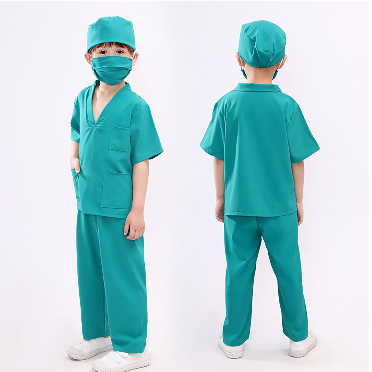 Acecharming Kids Doctor Costume, Child Role Play Costumes Unisex Doctor Fancy Dress Costume Doctor Scrubs For Kids Doctor And Nu