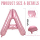 Wpensky 40 Inch Pink Letter Balloons, Foil Alphabet A Balloon for Birthday, Wedding, Anniversary Decorations