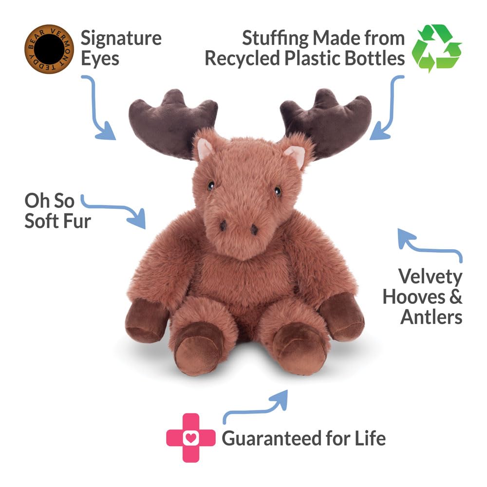 Vermont Teddy Bear Moose Stuffed Animal - 18" Soft Brown Plush for Kids, Model VTB-25801-FBM