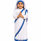 Raj Costume Traditional Indian Saree Costume for Girls with Black Blouse (Mother Teresa, 28Size_67Year)