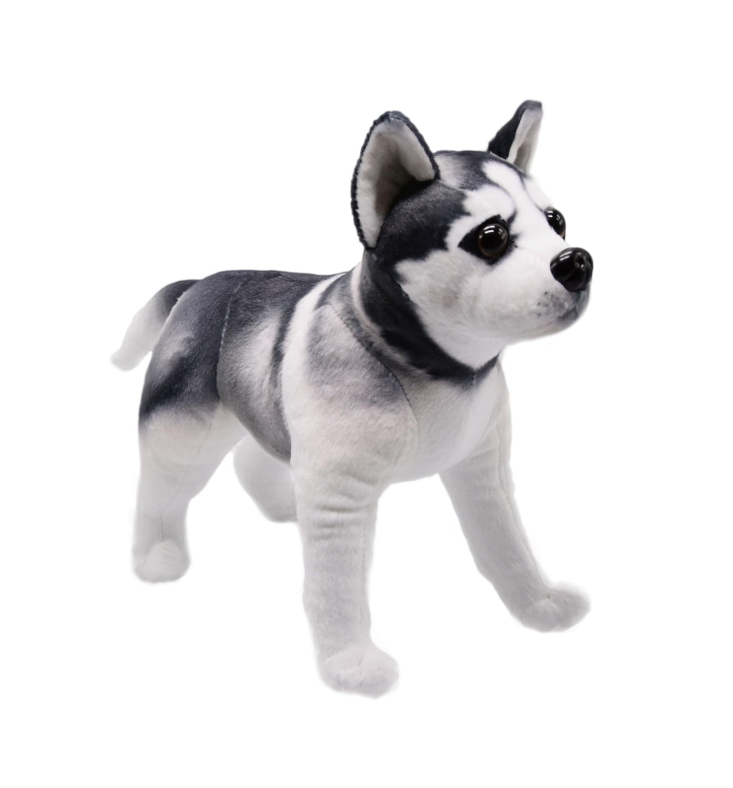 Yonlit Lifelike Husky Dog Stuffed Animal Simulated Plush Puppy Toy Doll Super Realistic Grey Dogs Act Like Real Excellent Gifts For Kids Birthday Party Dog Collection 12 Inches (Husky)