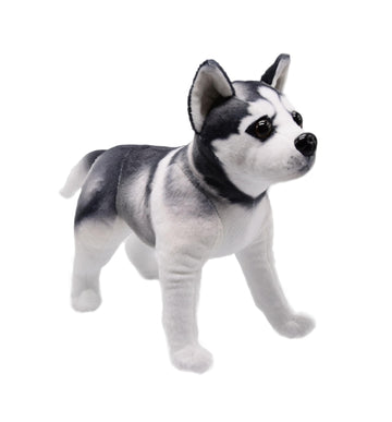 Yonlit Lifelike Husky Dog Stuffed Animal Simulated Plush Puppy Toy Doll Super Realistic Grey Dogs Act Like Real Excellent Gifts For Kids Birthday Party Dog Collection 12 Inches (Husky)