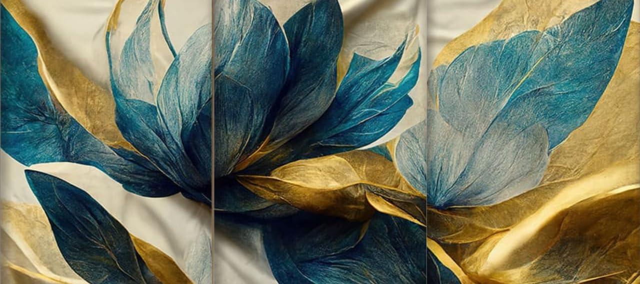 Tulip N Turtle Blue Petals Set Of Three Framed Pbn Kits. Diy Acrylic Paint By Number Kit For Adults Beginner Canvas Painting By 