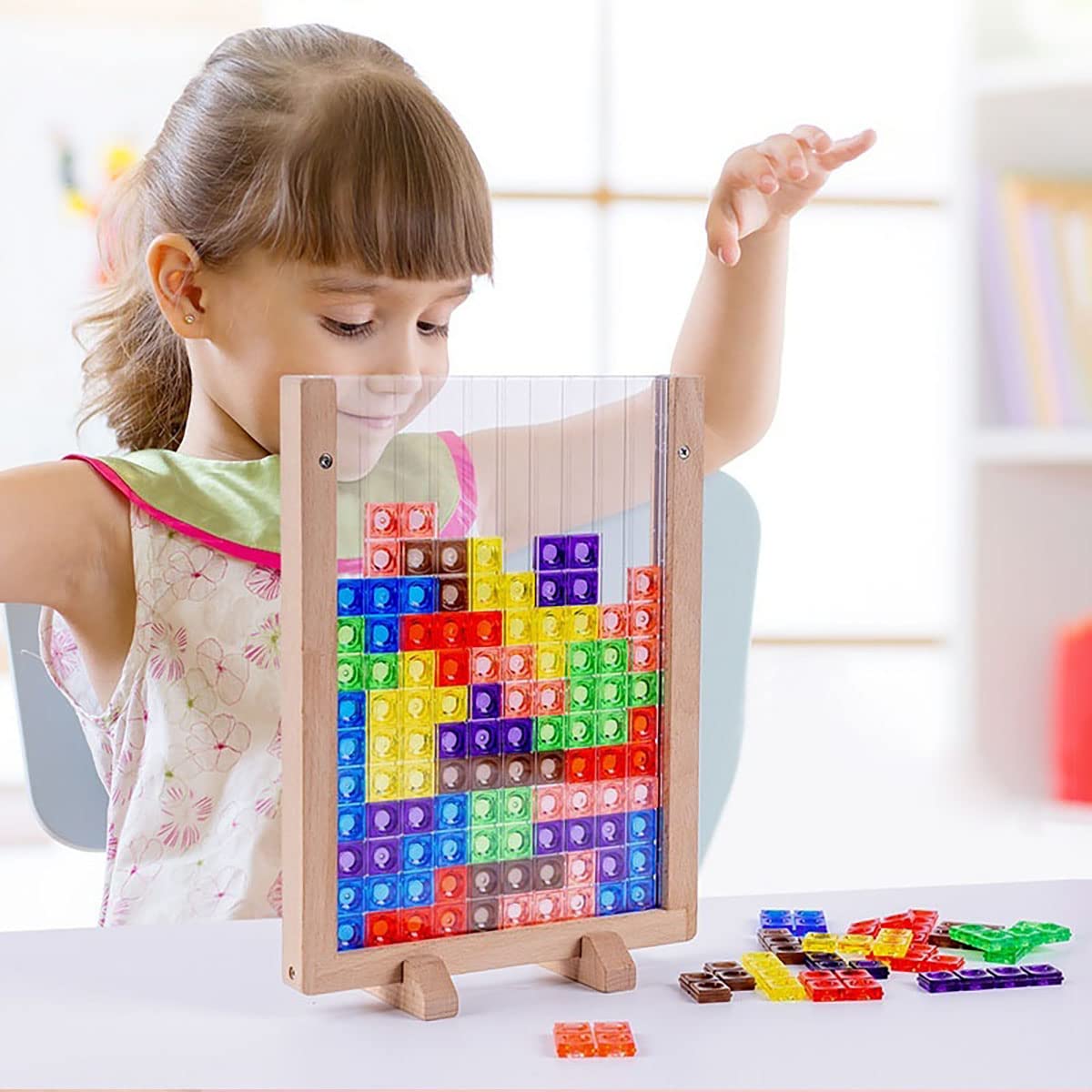 Russian Blocks Puzzle,3D Transparent Brain Teaser Toys, 3D Puzzles, Montessori Toys For 3 4 5 6 7 8 9 10 Year Old Boys Girls Kids