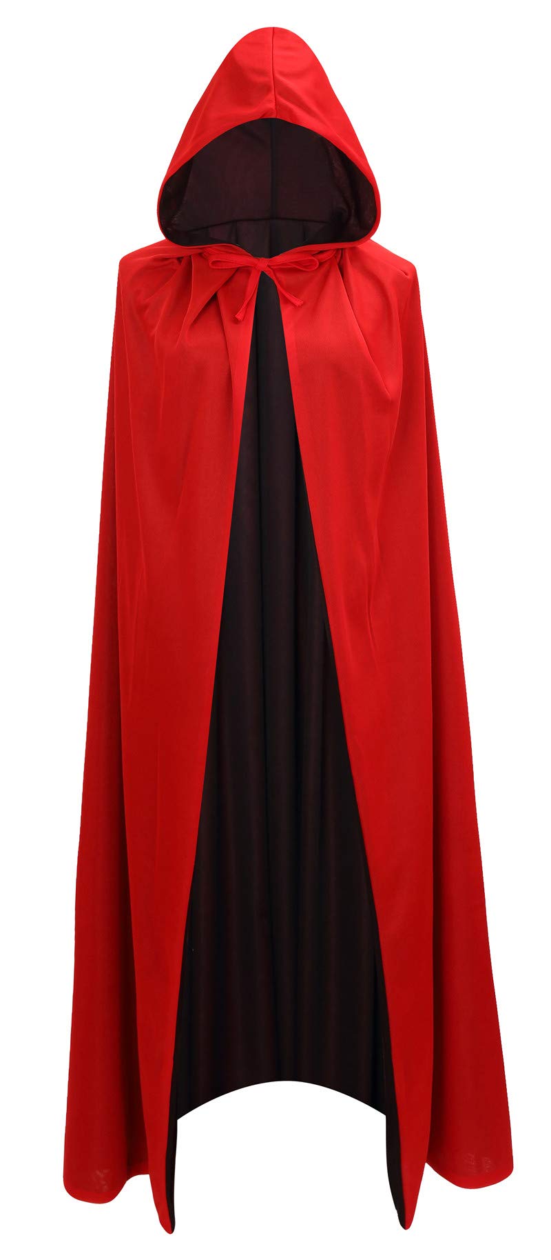Makroyl Black Red Reversible Goth Pirate Vampire Witch Cloak Unisex Christmas Halloween Cosplay Capes (Small, Red/Black)