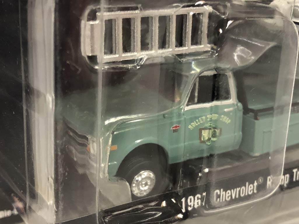 1967 Chevrolet Ramp Truck Turquoise & 1971 Chevrolet Camaro Z/28 White Holley Speed Shop 1/64 Diecast Model Cars by Greenlight f