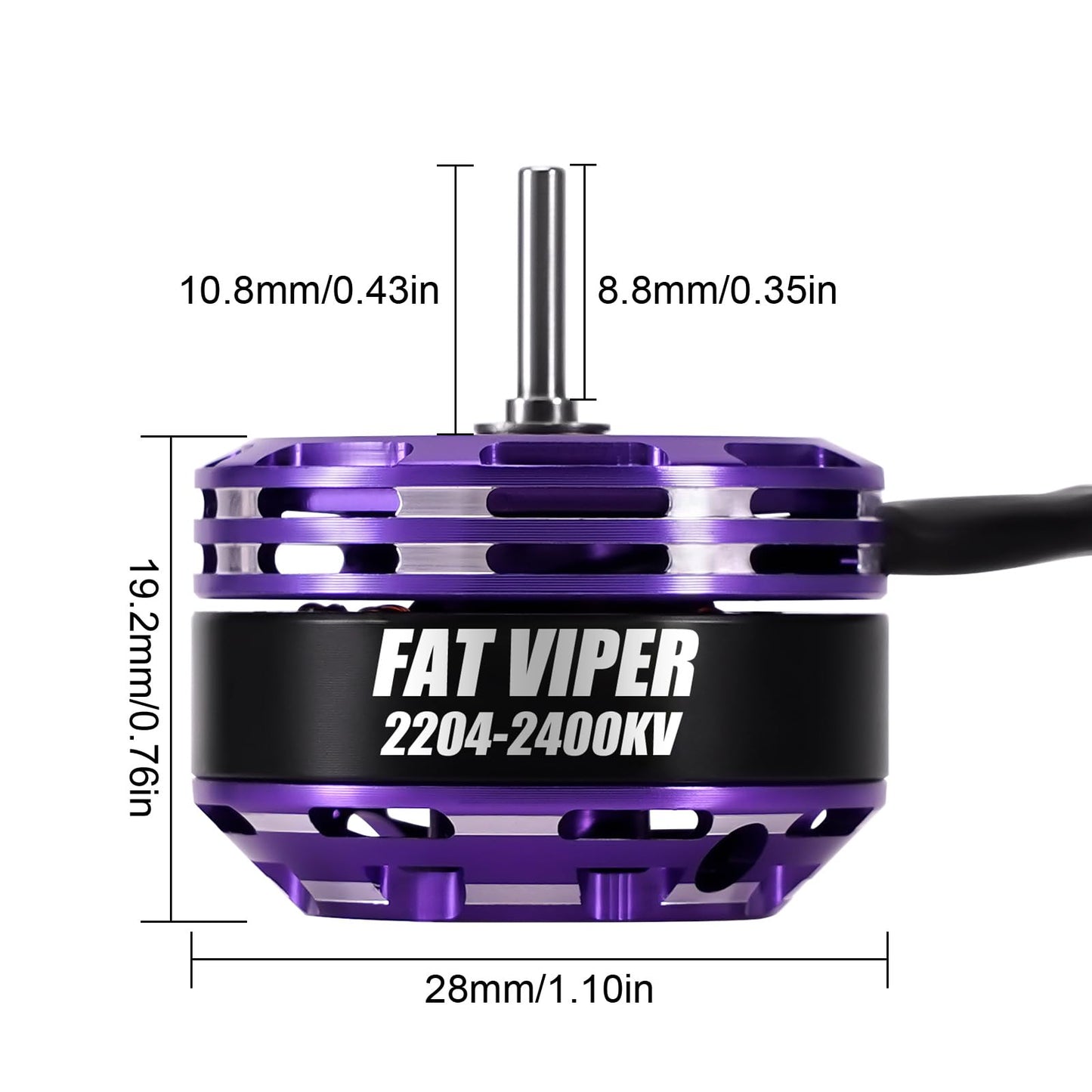 INJORA Fat Viper 2204 2400KV Brushless Outrunner Motor & Transmission for TRX4M 1/18 RC Upgrade