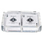 Luxe Dominoes Modern Elegant Playing Card Deck Holder Tray with 2 Decks of Playing Cards in Unique Stylish Deluxe Acrylic Box wi