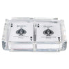 Luxe Dominoes Modern Elegant Playing Card Deck Holder Tray with 2 Decks of Playing Cards in Unique Stylish Deluxe Acrylic Box wi