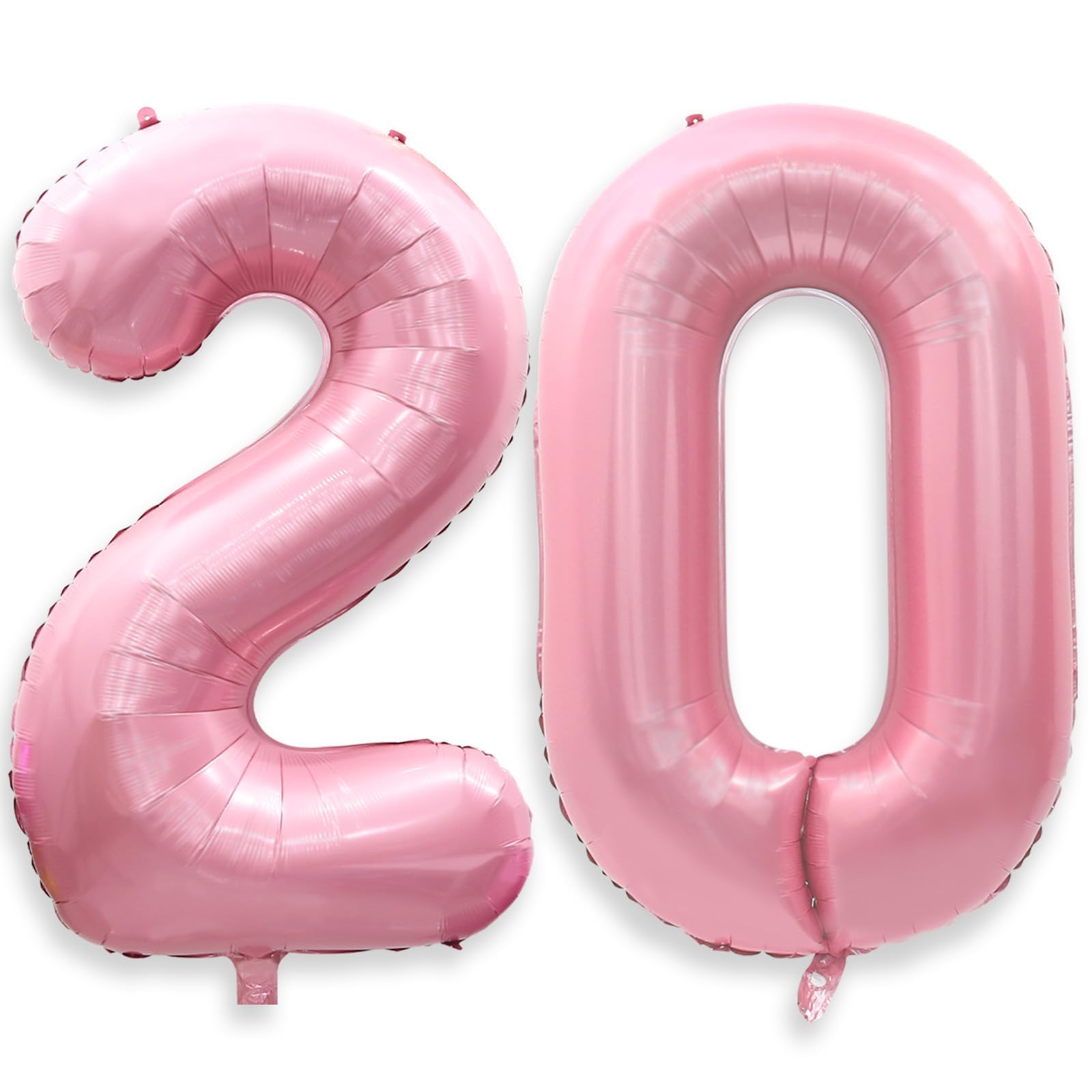 40 Inch Pink 20 Balloon Numbers, Large Number 20 Balloons Pink Foil Number Balloons, Light Pink 20th Foil Birthday Balloons for 