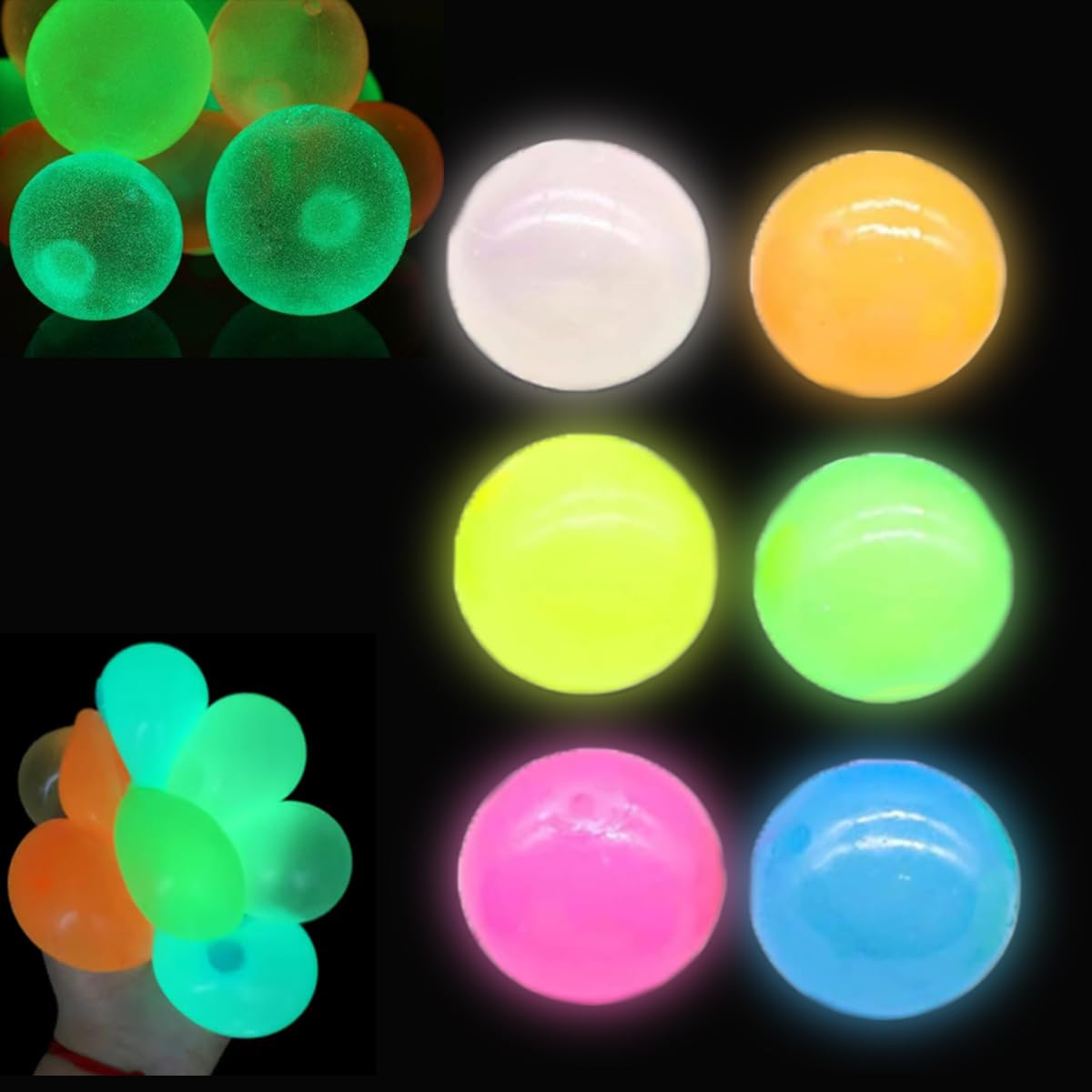 Glorbs Balls, Glorbs Sticky Balls,Sticky Balls, Glob Balls Sticky, Glow In The Dark Sticky Balls, Sticky Balls For Ceiling, Drea