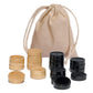 WE Games Checkers Pieces Only  Wooden Checker Board Game Pieces  24 Brown and Natural Stackable Player Pieces with a Drawstring Storage Bag  1.25 Inch Diameter Carved Versatile Game Pieces