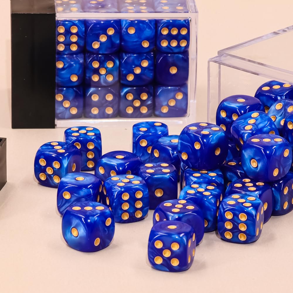 36 of Pack 12MM 6 Sided MINI Dice Set,Pearl Pattern Game Dice Set, 6 Sided Standard Dices for Yahtzee, Bunco or Teaching Math,wi