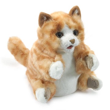 Folkmanis Orange Tabby Kitten Hand Puppet Orange, White, 1 Ea