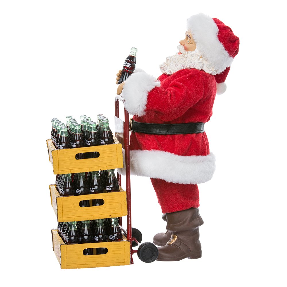 Kurt Adler Coca-Cola Santa With Delivery Cart, 10.5-Inch, Set Of 2