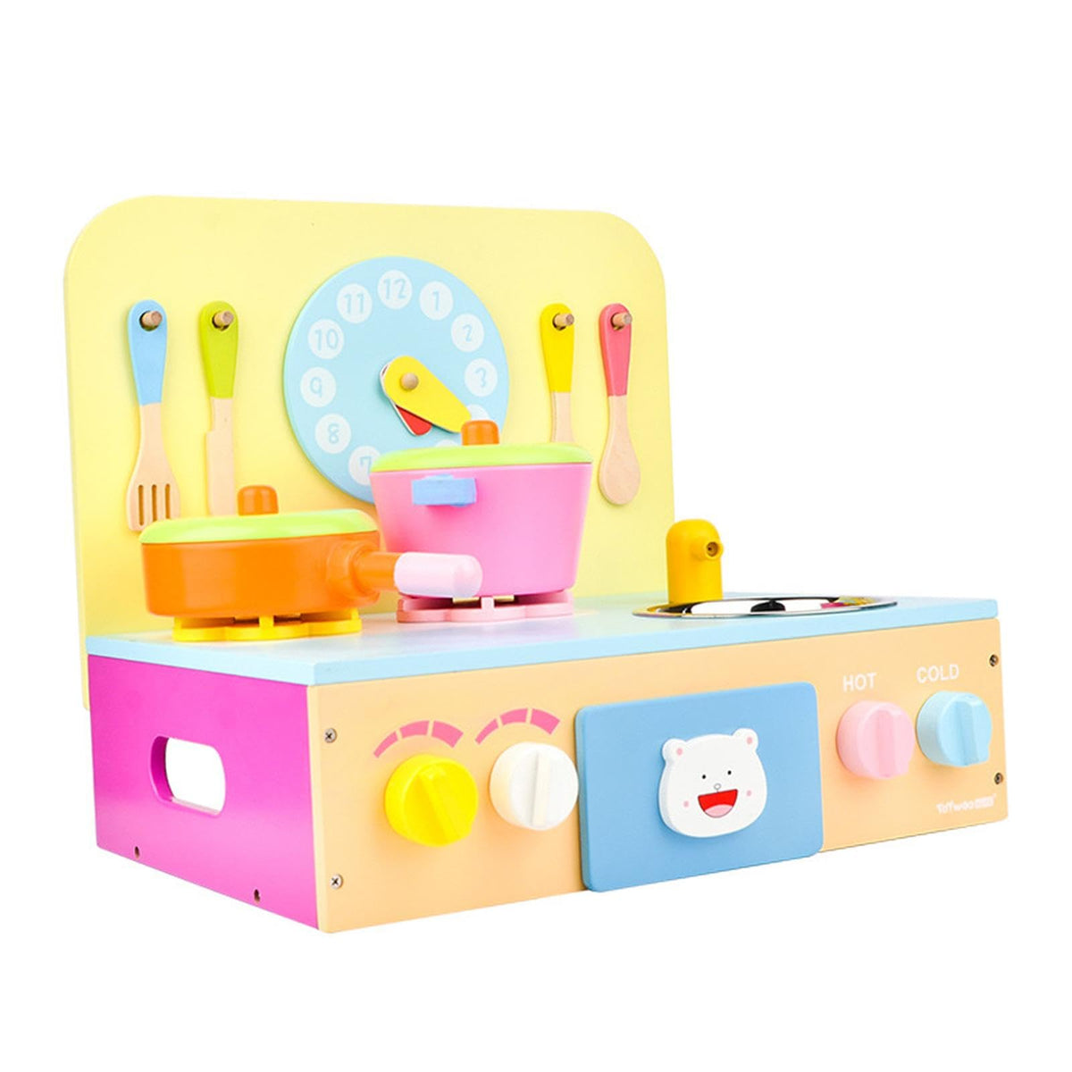 TRENDIVIBE Kitchen Playset Toy Cooktoptop Wooden Play Kitchen Set for Game Outdoor Indoor