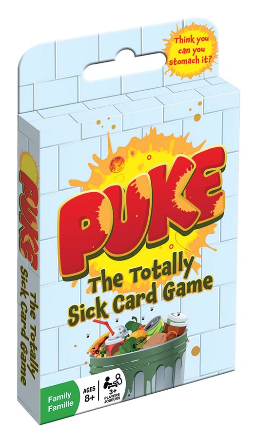 Outset Media Puke Card Game - Fun for 3+ Players Ages 8+, Green/Yellow/Black, Paper Material