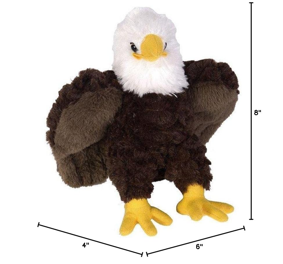 Wild Republic Bald Eagle Plush  Stuffed Animal  Plush Toy  Gifts for Kids  Cuddlekins 8 Inches