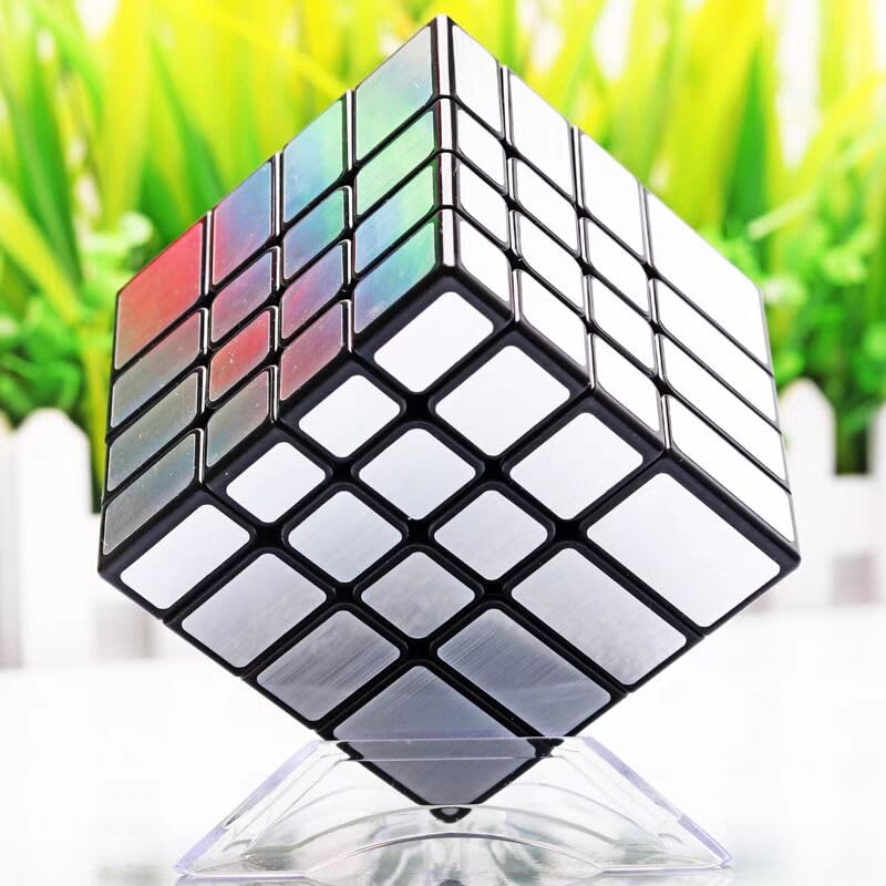 Cuberspeed 4X4 Mirror Cube Silver Sticker Magic Cube Black 4X4X4 Speed Blocks