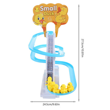 Zerodeko Small Duck Climbing Stair Toy With Music And Light, Cute Animal Slide Track Toy For Toddler