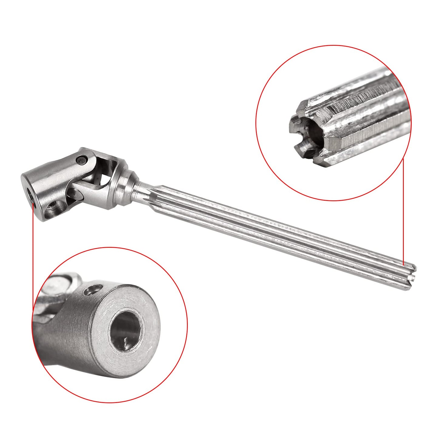 INJORA RC Drive Shaft Steel Stainless Steel Front Rear Center Shaft for SCX24 Gladiator Dodge Power Wagon Axial Upgrade Parts, 2