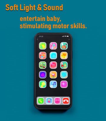 Ella Dream Baby Phone Toy For 1 Year Old Toddlers, Musical Cell Phone Toy With Light And Sound, Pretend Play Toy For Boys And Girls, Gifts For Birthday, Holiday (Black)