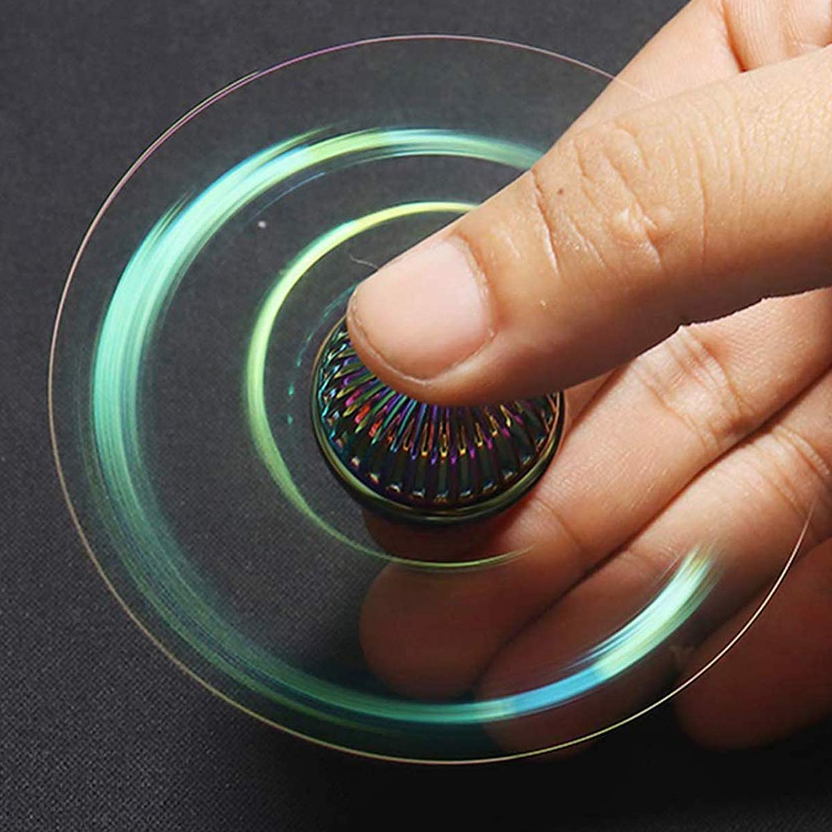 Rainbow Fidget Spinner Magic Orb Anxiety Toys Stress Relief Reducer Spin Fidgets Hand Bearing Tri Spinner Finger Spinners Toy Focus Long Spining Novelty Gift For Adults Kids