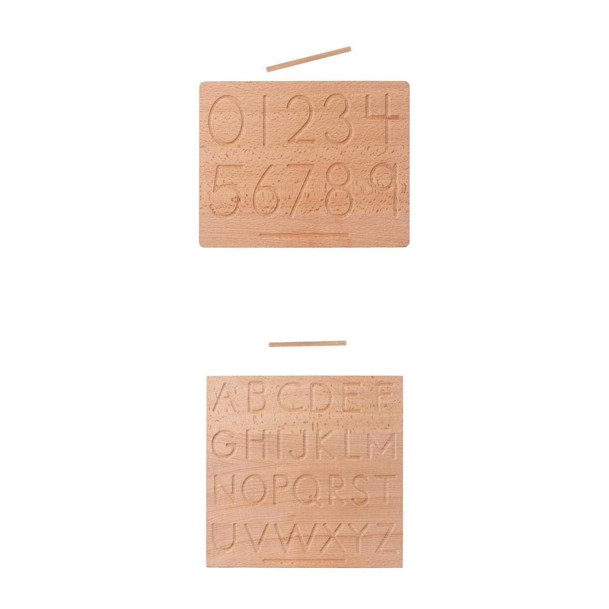Merishopp 2Pcs Double Sided Montessori Tracing Boards Alphabet Number Learning| Baby Learning Toy | Infant Activity Toy | Sensor
