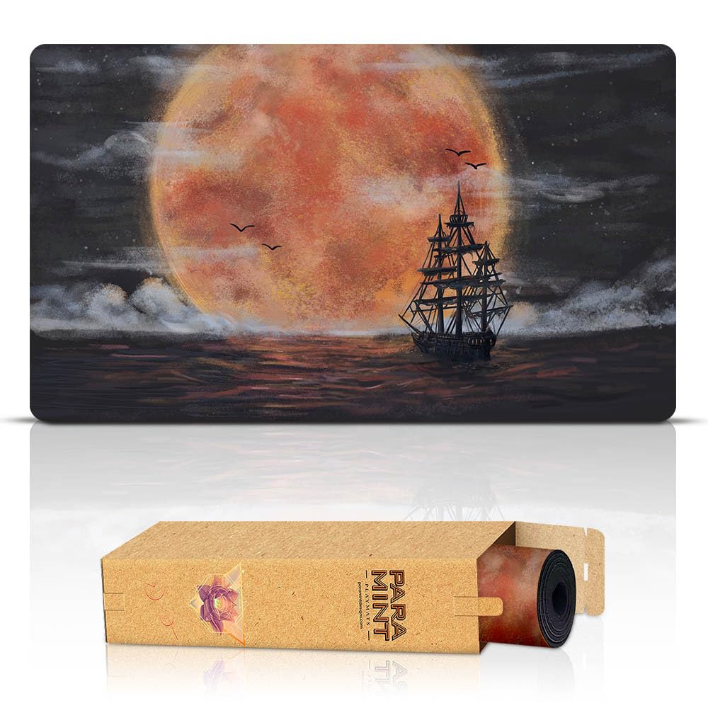 Paramint Blood Moon Flying Dutchman (Stitched) - Mtg Playmat - Compatible With Magic The Gathering Playmat - Play Mtg, Yugioh, Tcg - Original Play Mat Art Designs & Accessories