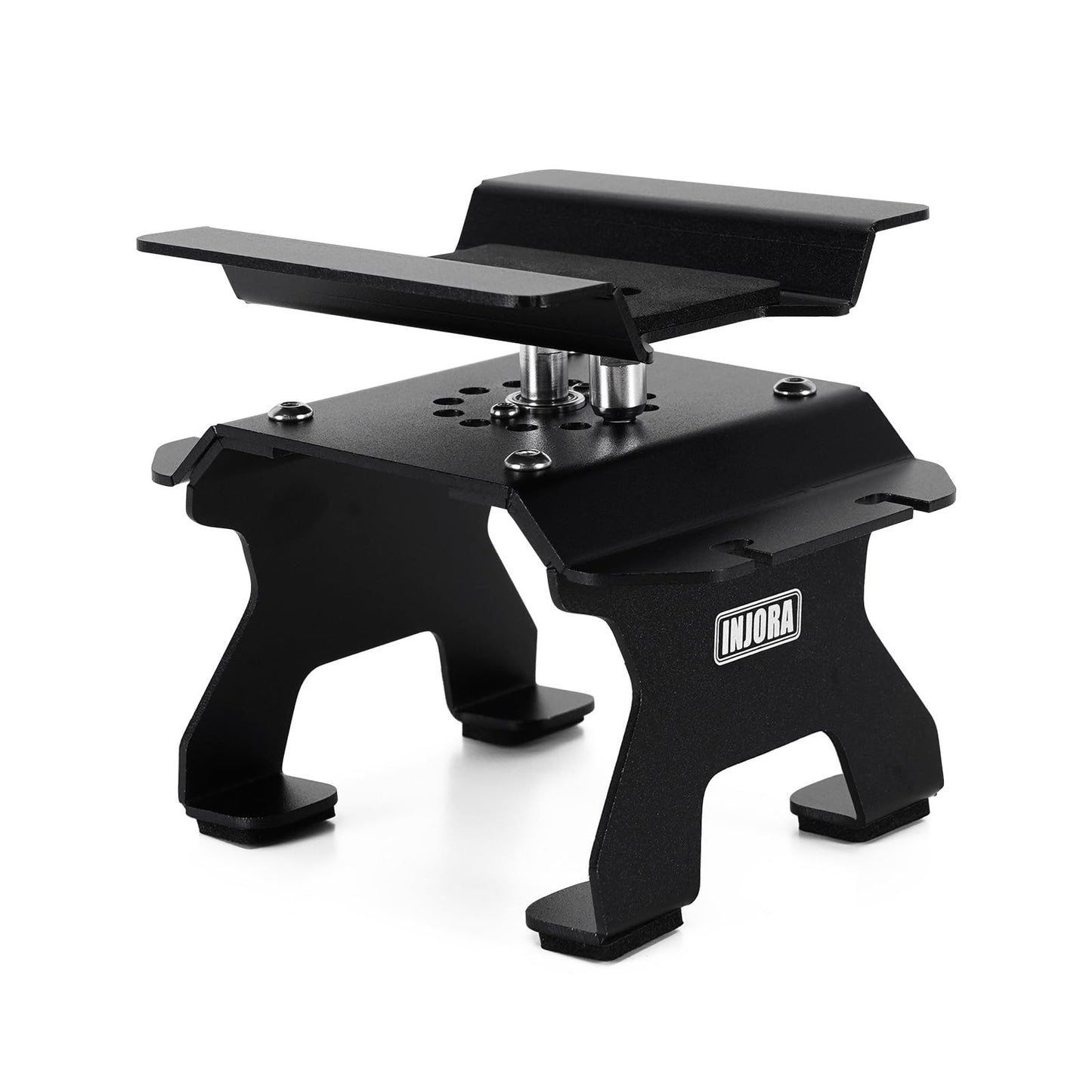 INJORA Aluminum 80g RC Car Stand with Shock Holder for 1/24 1/18 RC Crawler Upgrade(Black)