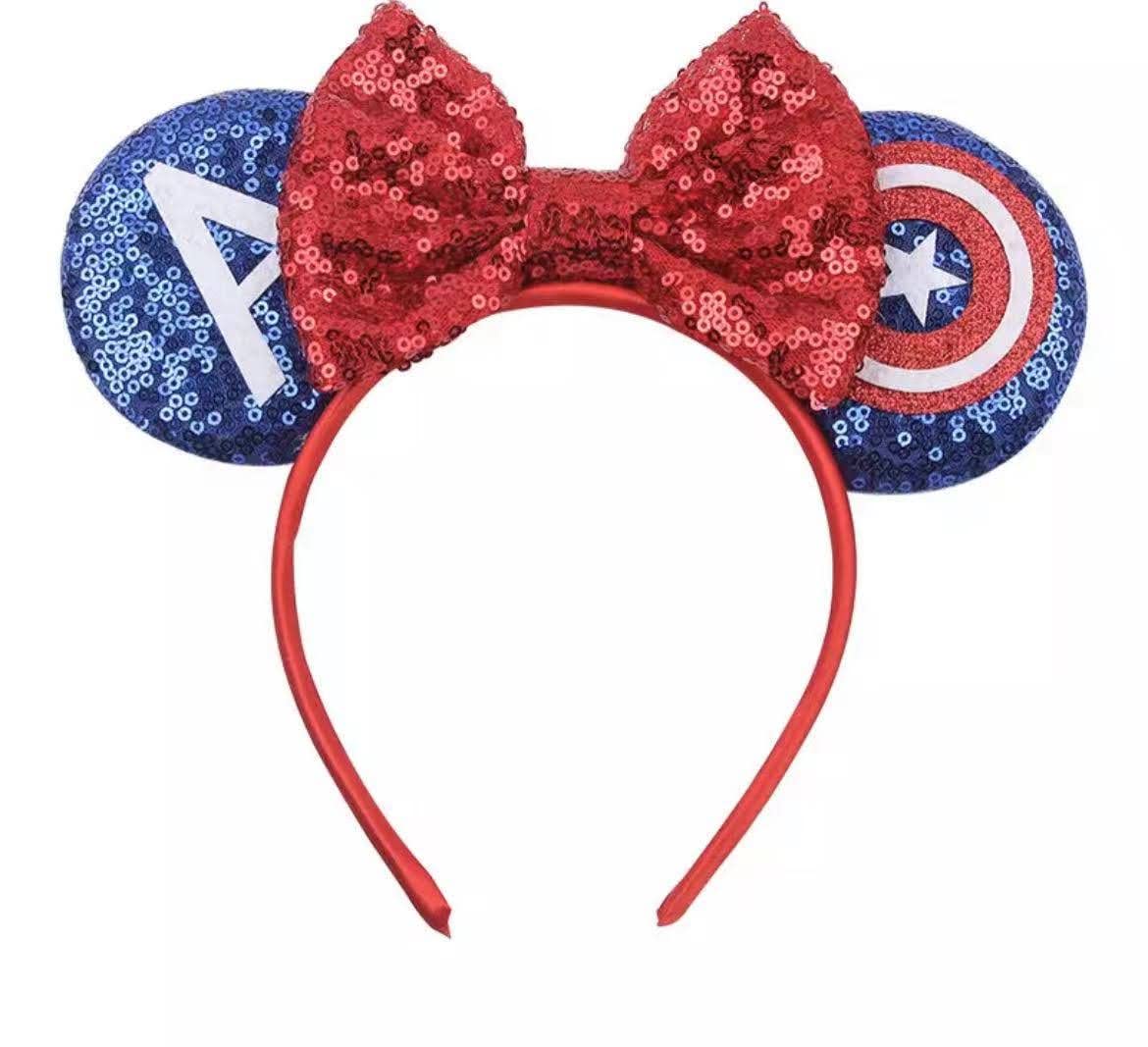 CLGIFT Princess Minnie Ears,Pick your color, Flower Minnie Ears, Floral minnie ears, Purple Sparkle Mouse Ears (Avengers)